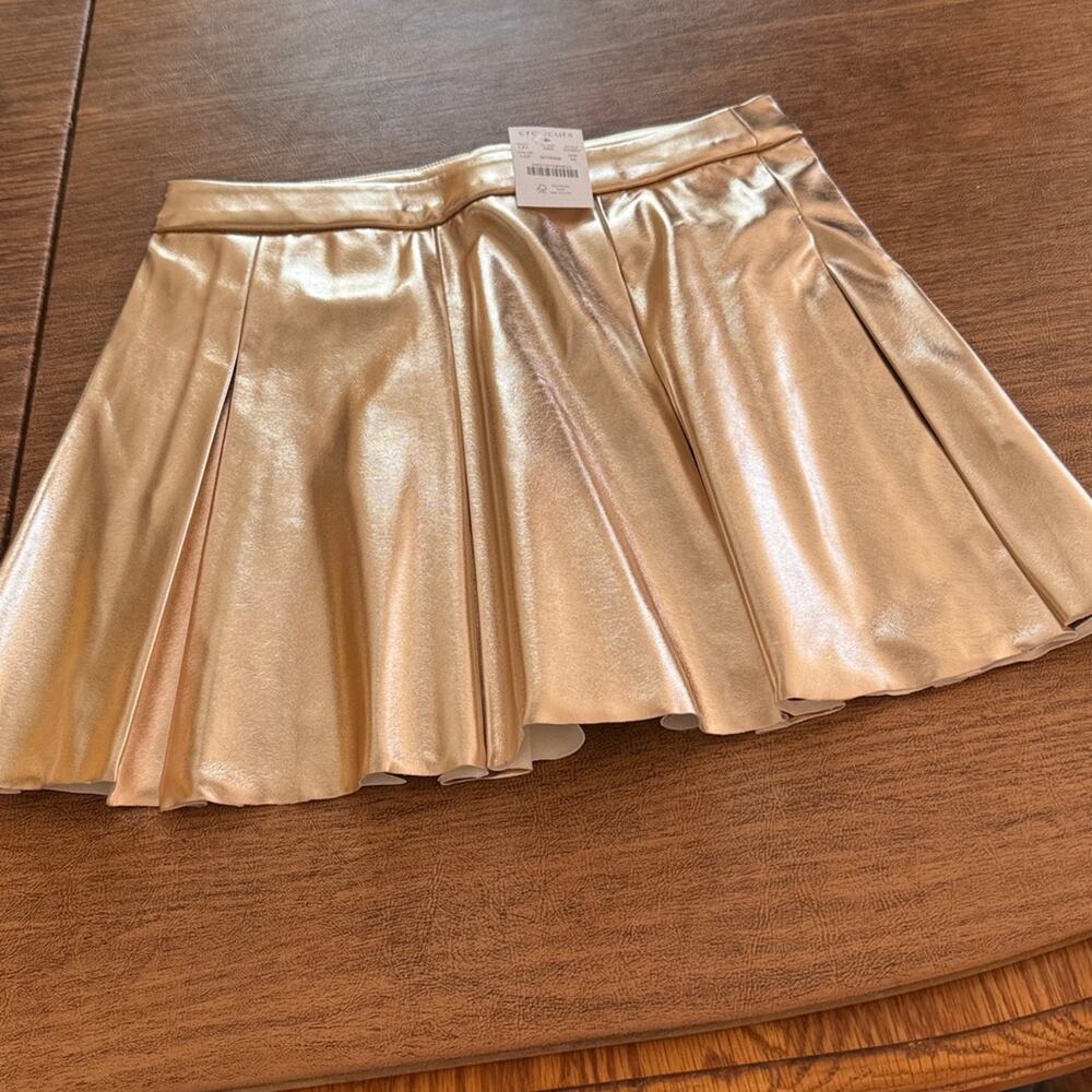 Crewcuts Girls' light Gold metallic pleated pull on skirt - Picture 9 of 10